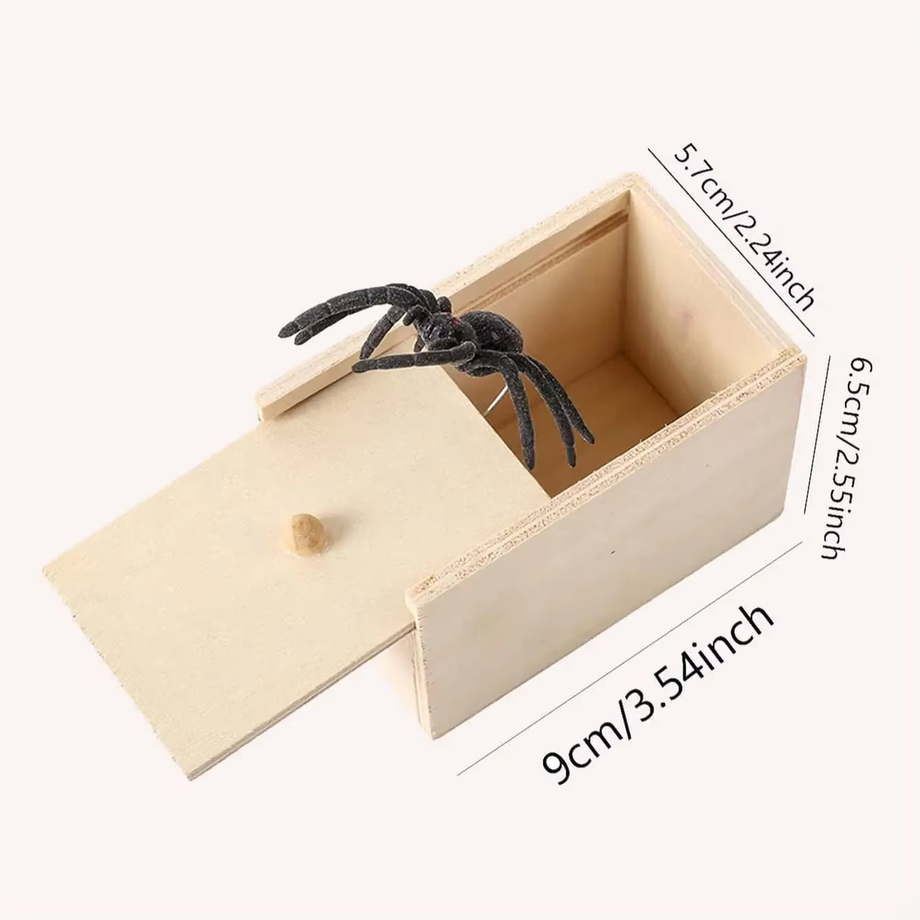 1Pc-Wooden Prank Trick Practical Joke Home Office Scare Toy Box Gag Spider Parents Friend Funny Play Joke Gift Surprising Bo