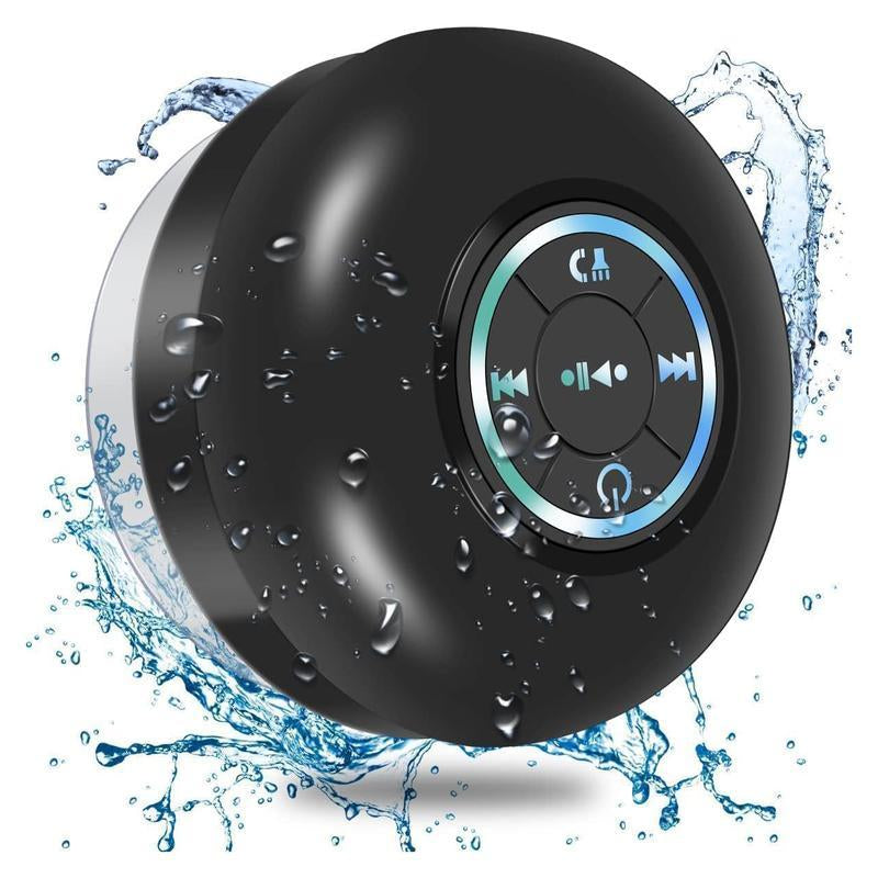 【FREE Shipping】Waterproof Bluetooth Shower Speaker with LED, IPX4 Portable Wireless Hands-Free Mini Speaker, USB Rechargeable for Bath Beach Home - Audio, Smartphone Water Speaker